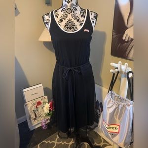 Hunter Dress Black Mesh-Black Sleeveless Dress w/ Hunter Gray Backpack